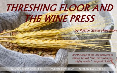 Sabbath, March 19, 2021 PAC Worship Service – Threshing Floor and the Wine Press by Pastor Steve Hamilton
